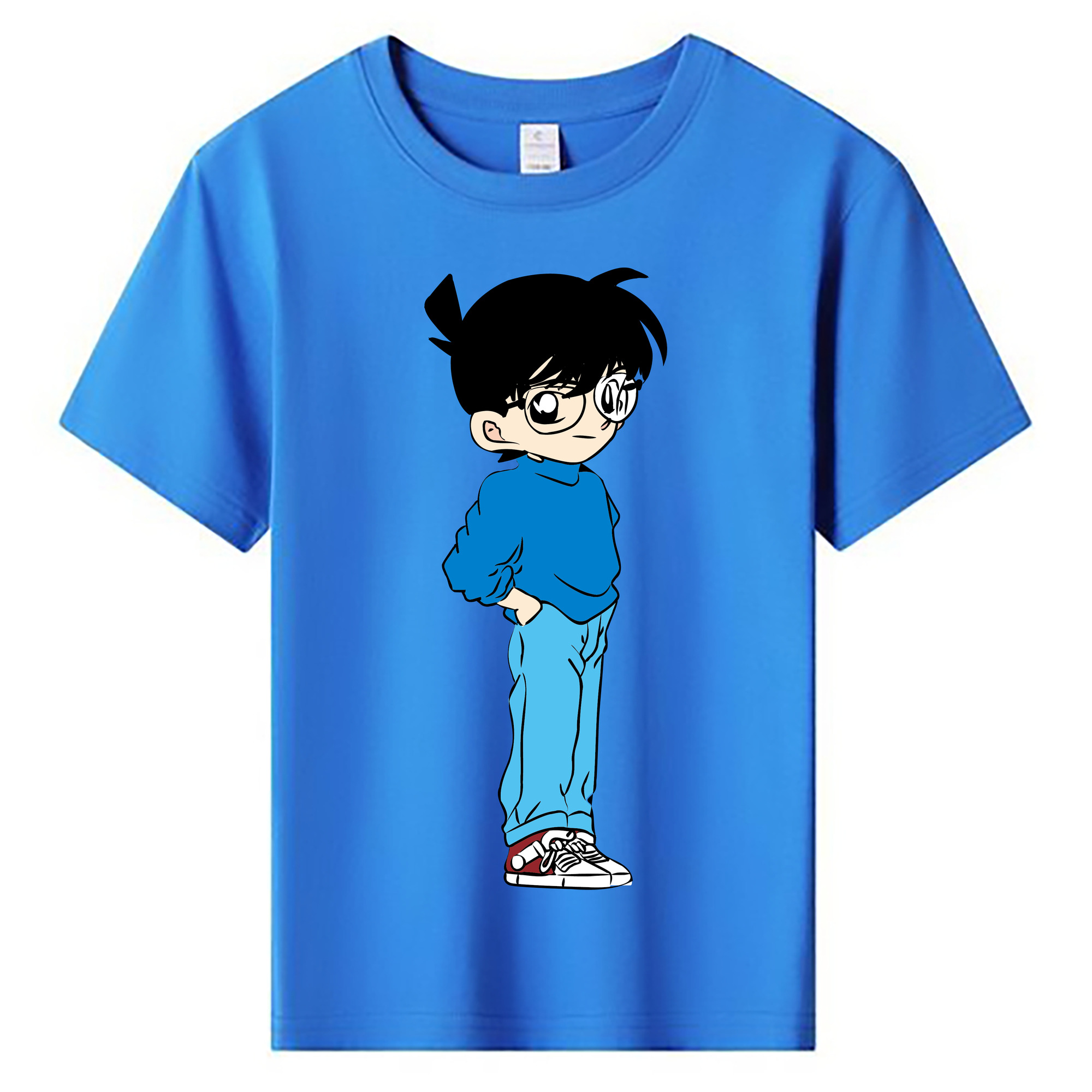 （画像用） 名探偵コナン 江戸川 コナン Detective Conan Conan Edogawa 綿100％キッズTシャツ（フロントプリント）